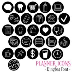 planner icons font