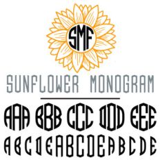 sunflower monogram font