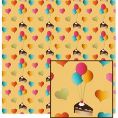 cake and balloons pattern
