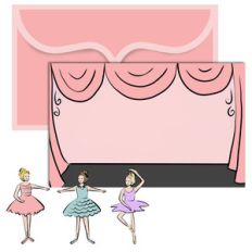 paper doll scene set - ballerina studio