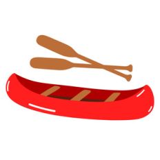 canoe and paddles