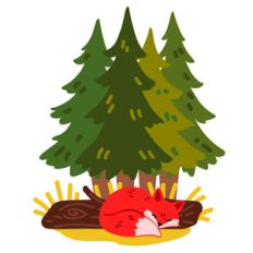 fox in the trees