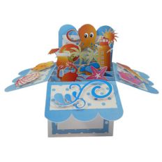 beach pop up card in a box