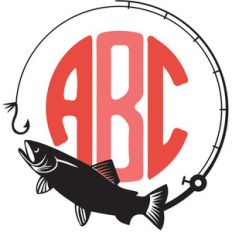 fishing monogram frame