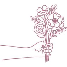 hand holding flowers