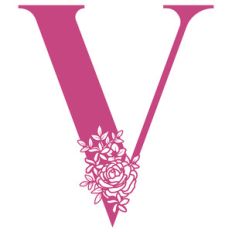 v flower letter