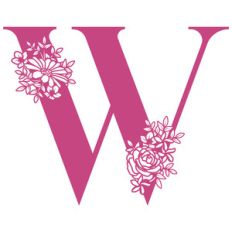 w flower letter