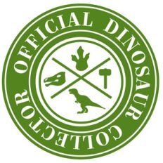 official dinosaur collector label