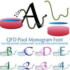 qfd pool monogram font