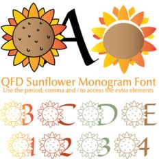 qfd sunflower monogram font