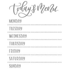todays menu