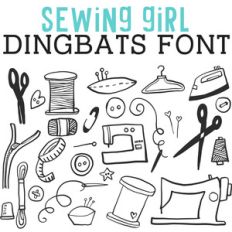 cg sewing girl dingbats