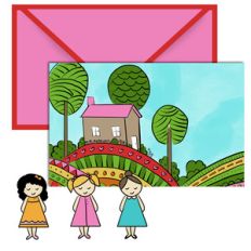 paper doll scene set - little house
