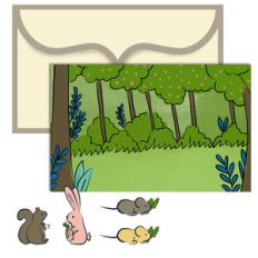 paper doll scene set - woodland animals