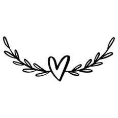 wreath with hearts and laurel leaves