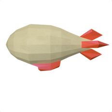 3d airship-balloon low poly