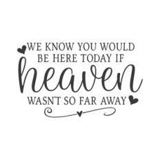 we know you would be here today