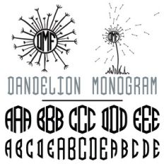 dandelion monogram font