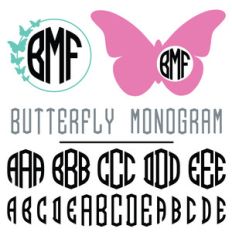 butterfly monogram font