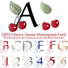 qfd cherry sweet monogram font