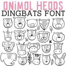 cg animals heads dingbats