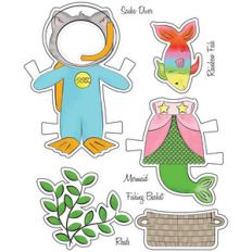 little friends paper set kitty underwater