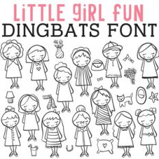 cg little girl fun dingbats