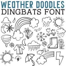 cg weather doodles dingbats