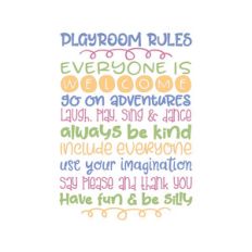 playroom rules
