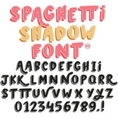 sg spaghetti shadow font