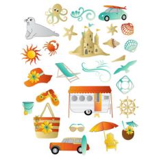 beach day planner stickers