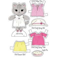 little friends paper set girl kitty