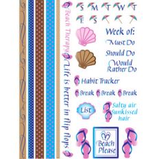 summer beach flip flop bullet journal and planner stickers