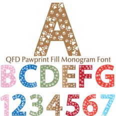 qfd pawprint fill monogram font