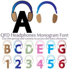 qfd headphones monogram font