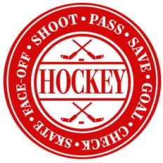 hockey word label
