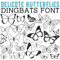 cg delicate butterflies dingbats