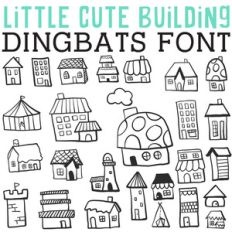 cg little cute building dingbats