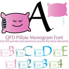 qfd pillow monogram font