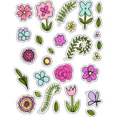 ml handdrawn flower stickers