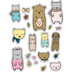 ml sleepy animals stickers