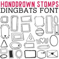 cg handdrawn stamps dingbats