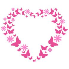 butterfly and flowers heart