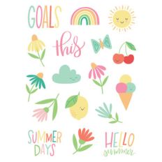 fun in the sun sticker sheet
