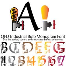 qfd industrial bulb monogram font