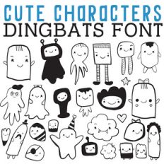 cg cute characters dingbats