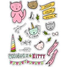 ml kitty unicorn stickers