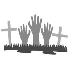 halloween cross and hands