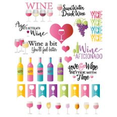 wine-themed planner stickers