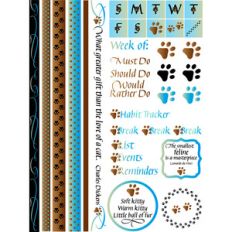 kitty pawprint bullet journal and planner washi quote stickers